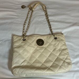 Vintage White Leather Quilted DKNY Purse